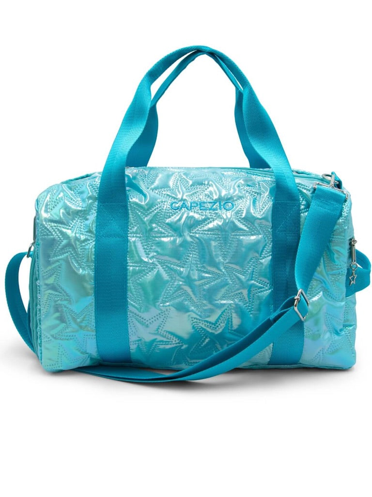 Capezio Metallic Star Travel Duffle Turquoise