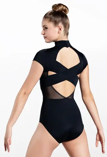 Balera Scallop Trim Mock Neck Leotard