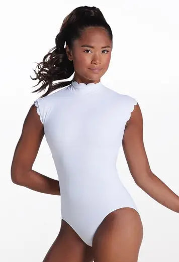 Balera Scallop Trim Mock Neck Leotard