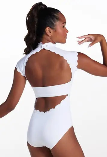Balera Scallop Trim Mock Neck Leotard