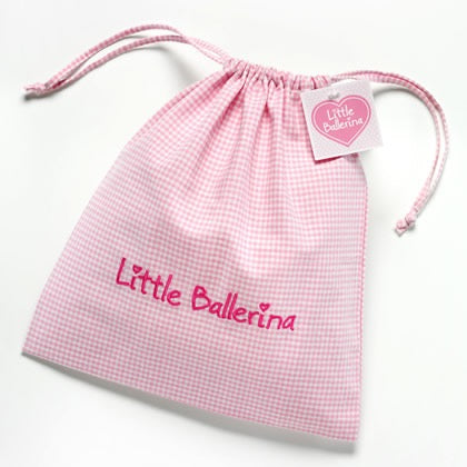 Gingham Shoe Bag Large Pink