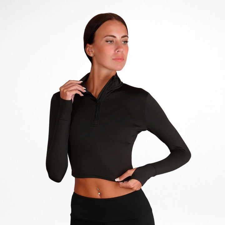 Silky Dance Zip Crop