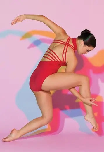 Strappy Mock Neck Leotard