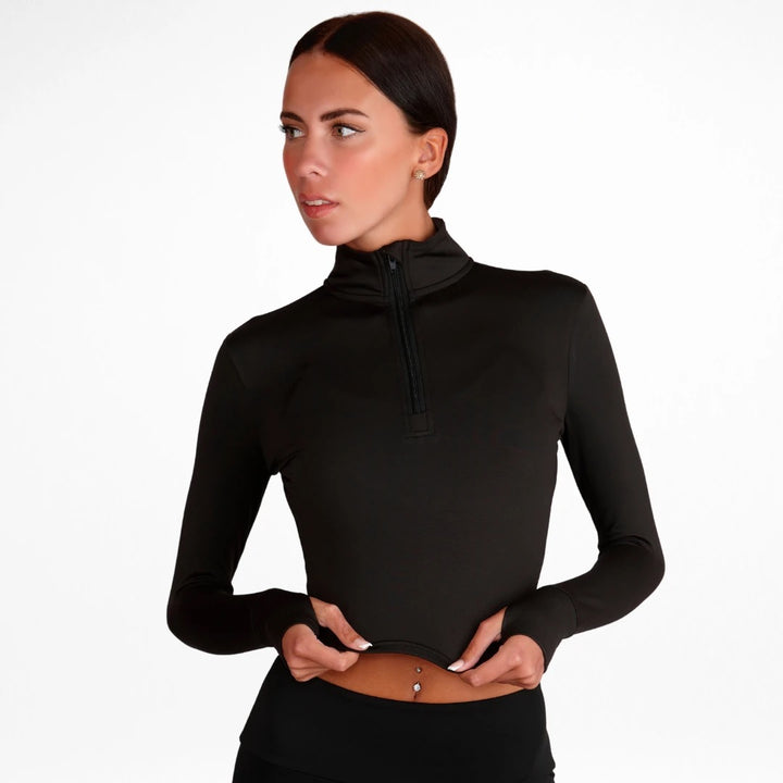 Silky Dance Zip Crop