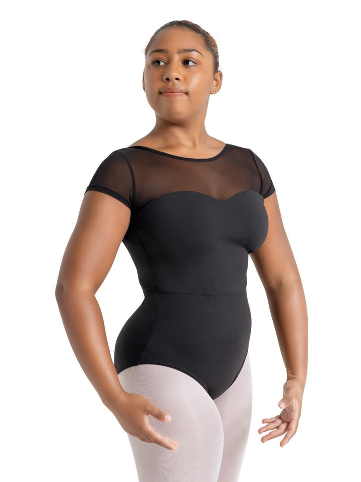 Capezio Mesh Yoke Short Sleeve Leotard