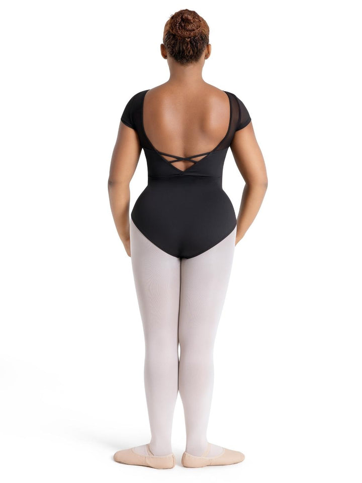 Capezio Mesh Yoke Short Sleeve Leotard