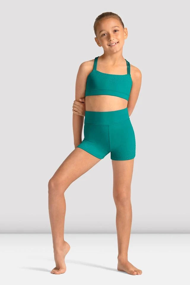 Mirella Celeste Girls Cross Back Crop Top Caribbean
