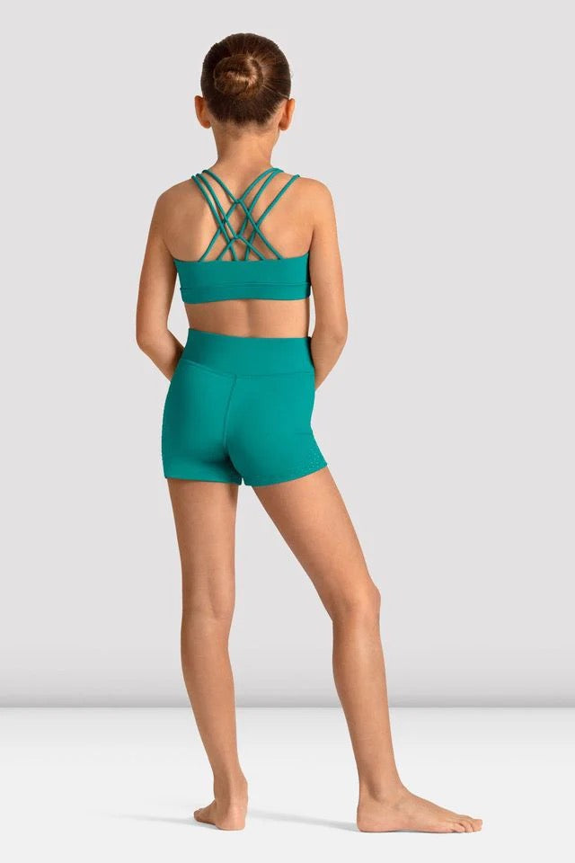 Mirella Celeste Girls Cross Back Crop Top Caribbean