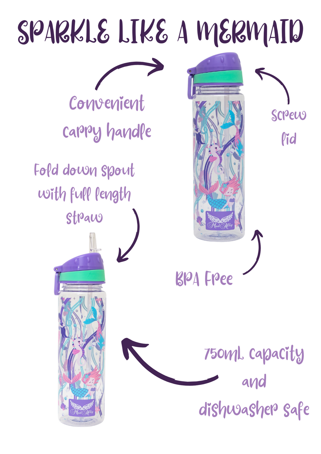 Mad Ally Mermaid Water Bottle