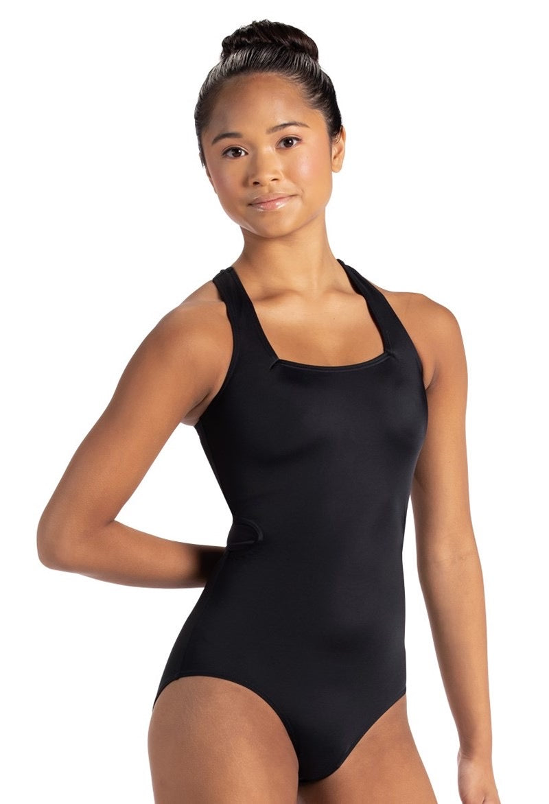 Asymmetric Mock Neck Leotard