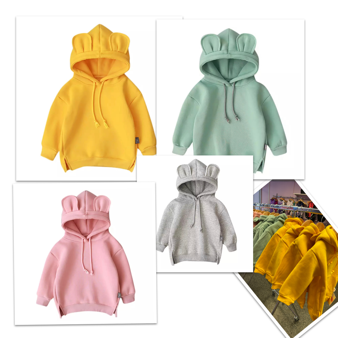 Kids Block Colour Hoodie Grey