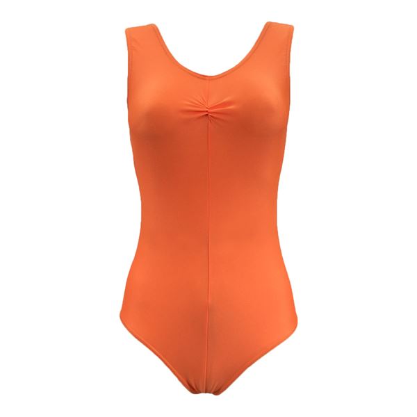 Angela Leotard Ruched Flo Orange