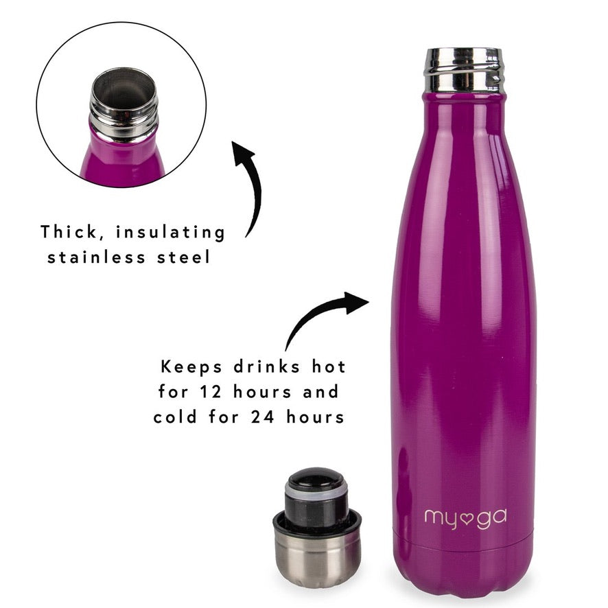 Metal Drinks Bottle Plum