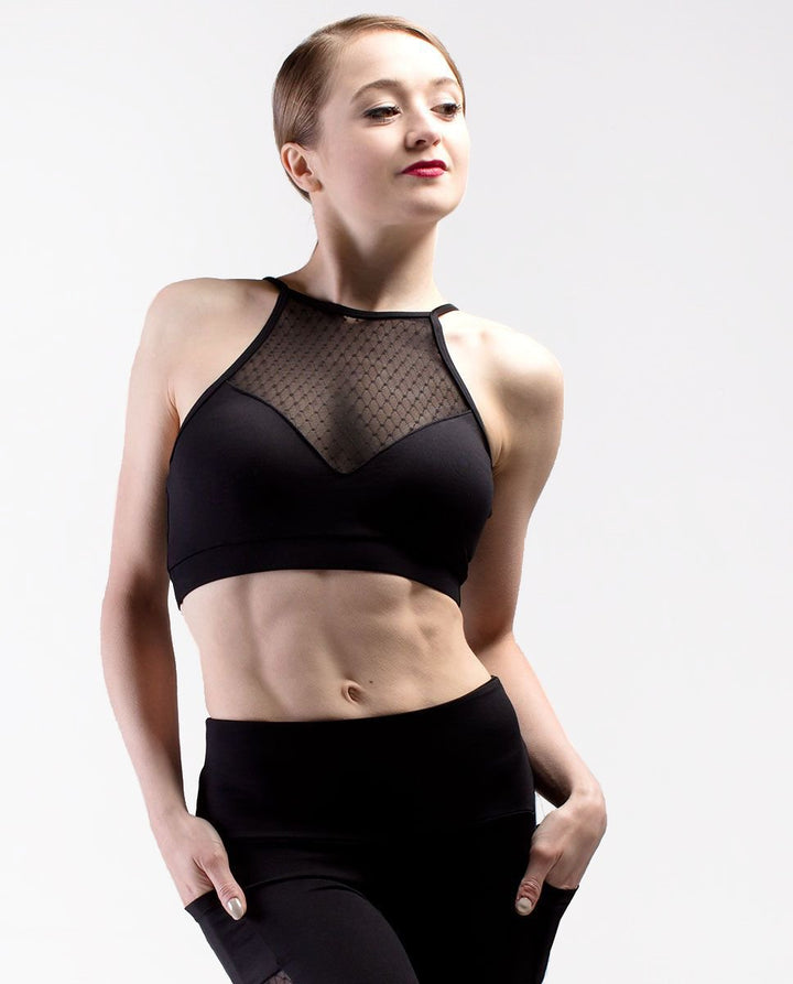 SD Mesh Crop Top Black